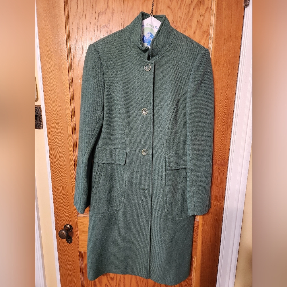 DKNY Green Wool Coat